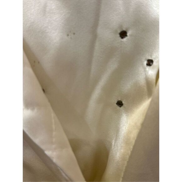 Vintage 60s Montgomery Ward Cream Satin Dressing Gown Robe 16 - Picture 8 of 12
